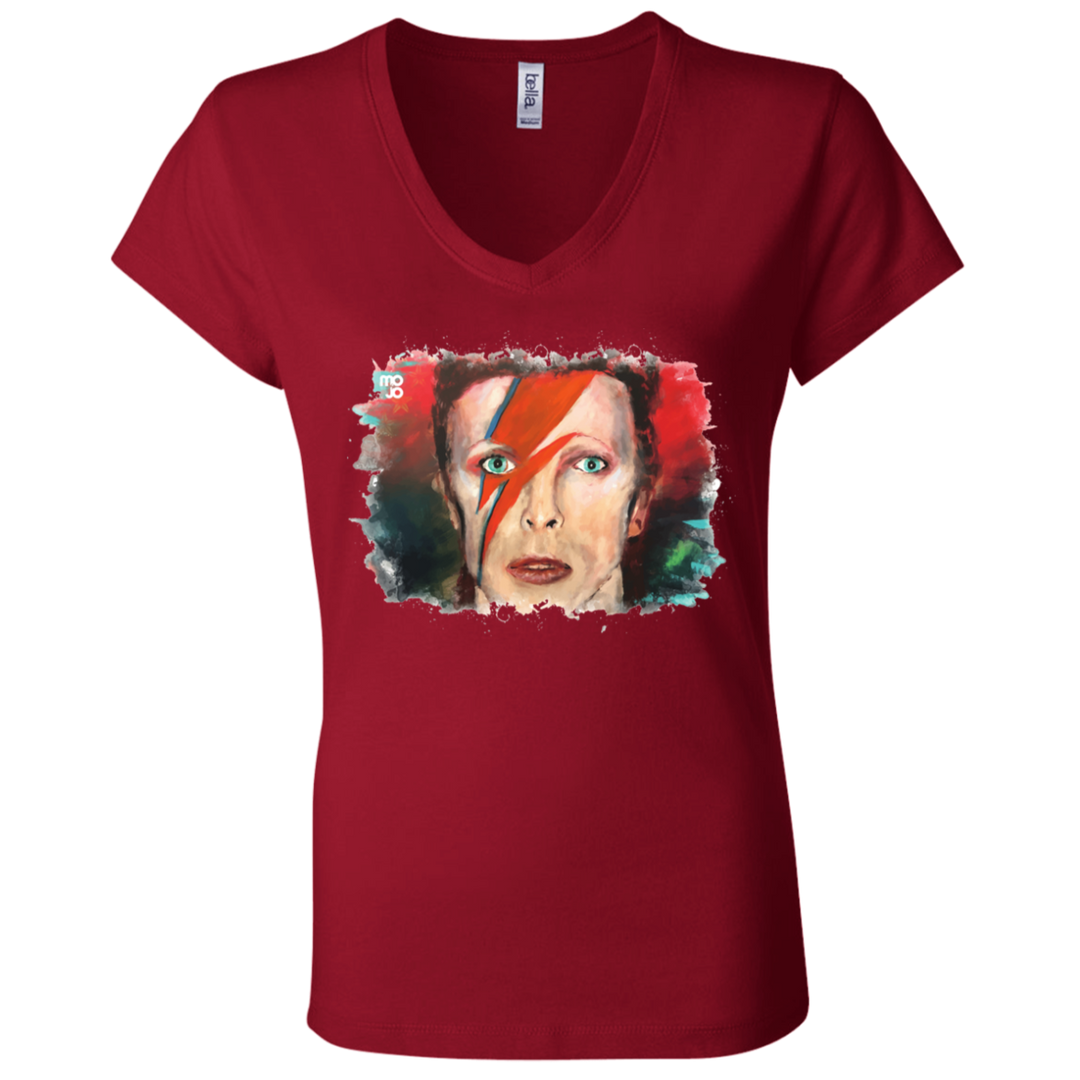 David Bowie Ladies' Jersey V-Neck T-Shirt