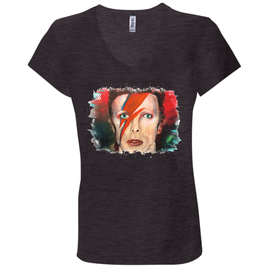 David Bowie Ladies' Jersey V-Neck T-Shirt