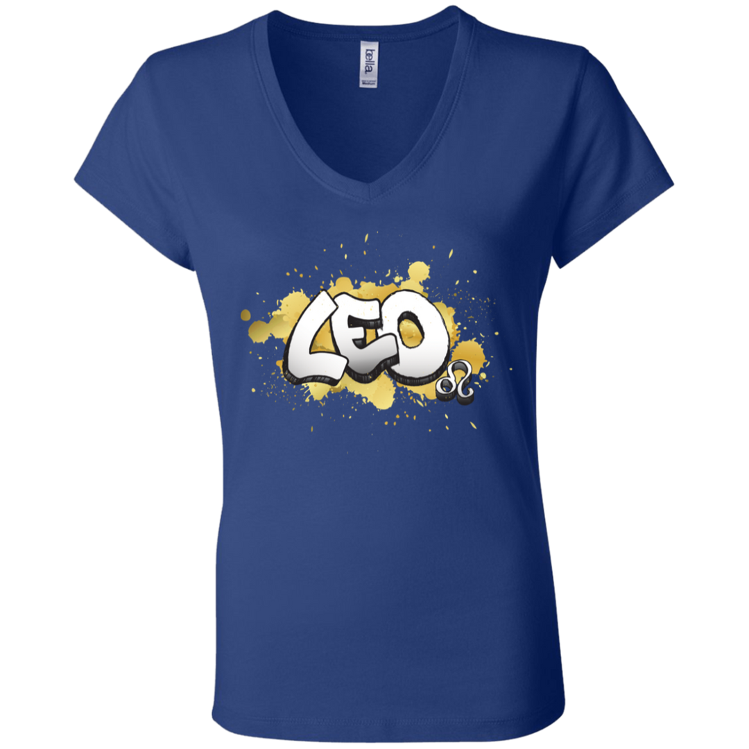 Leo Ladies' Astrology V-Neck T-Shirt