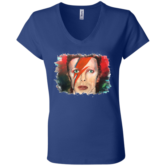 David Bowie Ladies' Jersey V-Neck T-Shirt