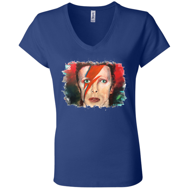 David Bowie Ladies' Jersey V-Neck T-Shirt