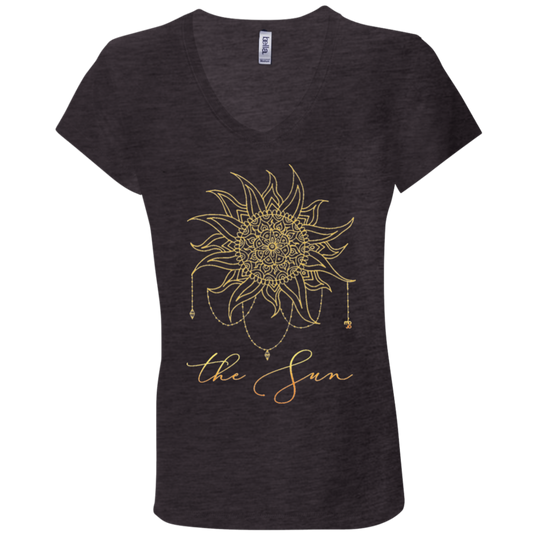 The Sun Ladies' Tarot V-Neck T-Shirt