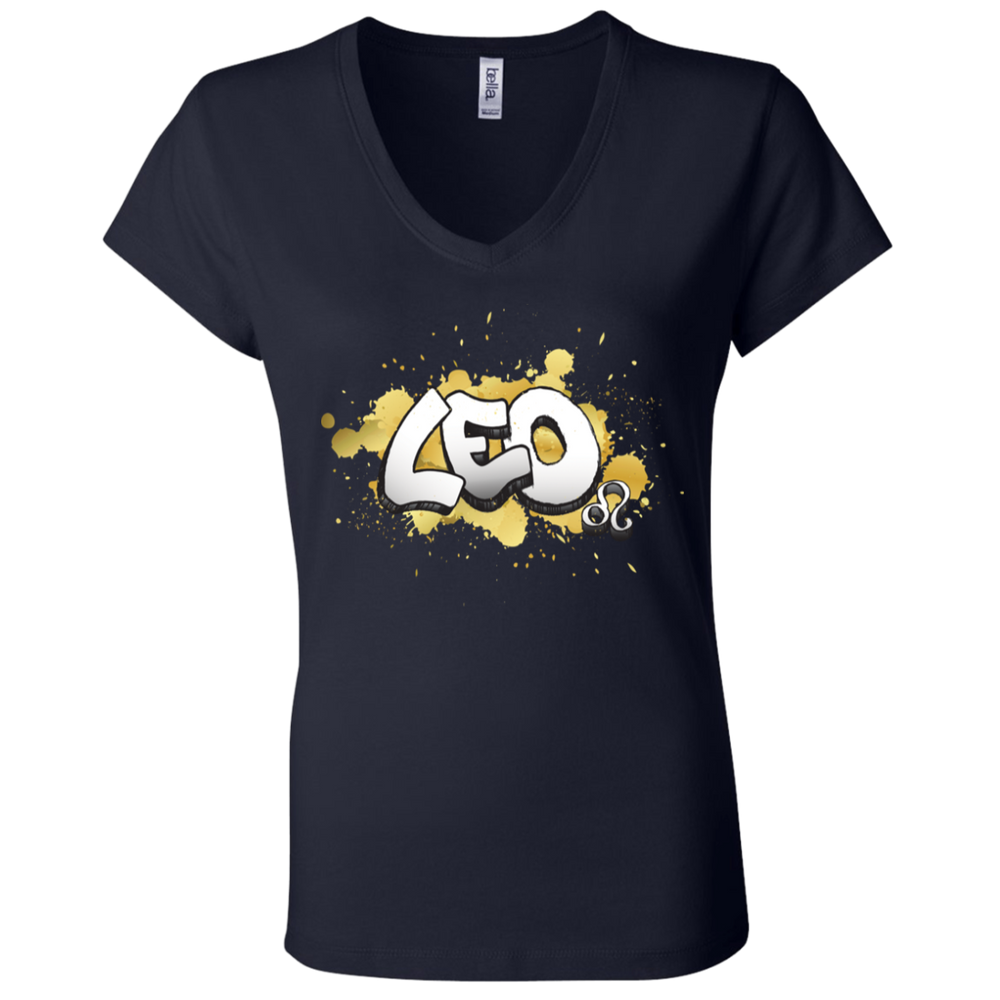 Leo Ladies' Astrology V-Neck T-Shirt