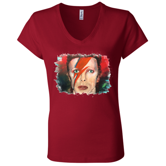 David Bowie Ladies' Jersey V-Neck T-Shirt