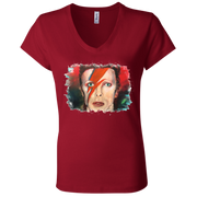 David Bowie Ladies' Jersey V-Neck T-Shirt