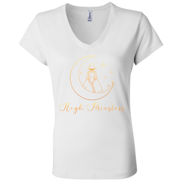High Priestess Ladies' Tarot V-Neck T-Shirt