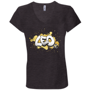Leo Ladies' Astrology V-Neck T-Shirt