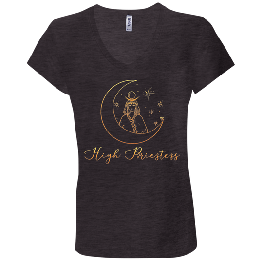 High Priestess Ladies' Tarot V-Neck T-Shirt