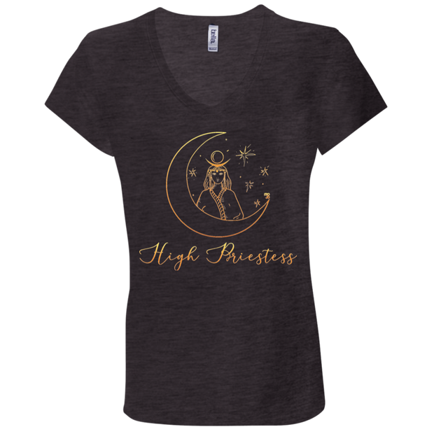 High Priestess Ladies' Tarot V-Neck T-Shirt