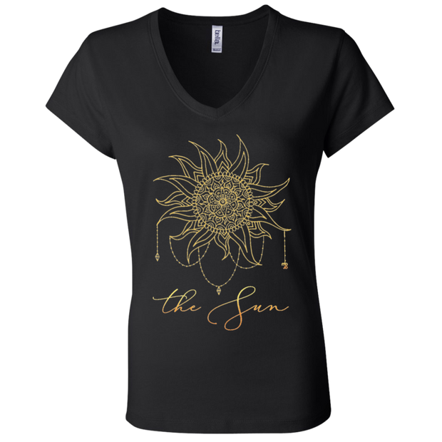 The Sun Ladies' Tarot V-Neck T-Shirt