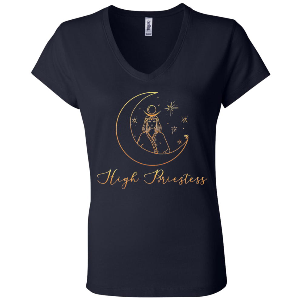 High Priestess Ladies' Tarot V-Neck T-Shirt