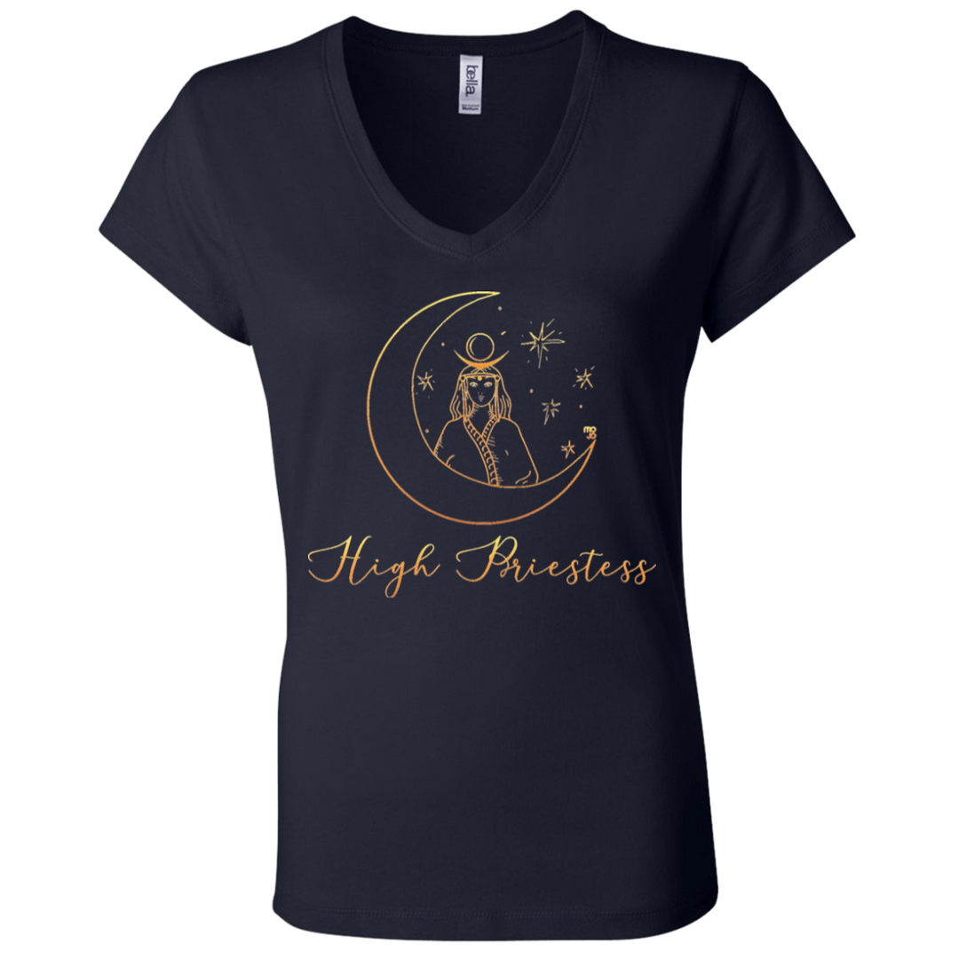 High Priestess Ladies' Tarot V-Neck T-Shirt