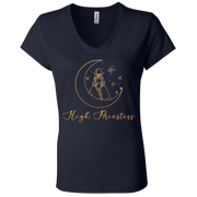 High Priestess Ladies' Tarot V-Neck T-Shirt