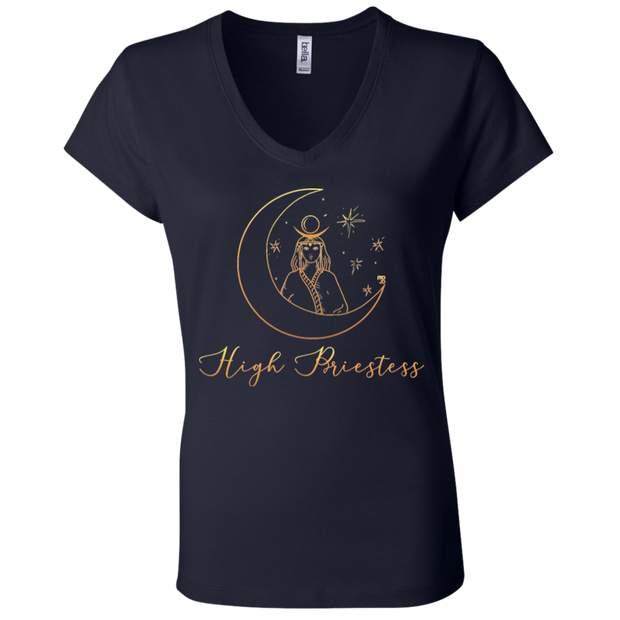 High Priestess Ladies' Tarot V-Neck T-Shirt