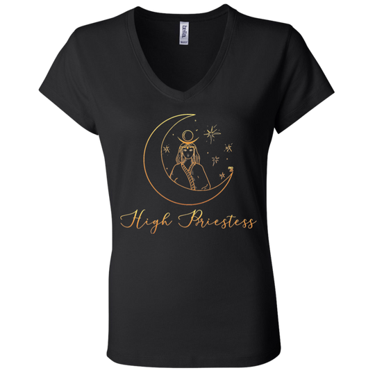 High Priestess Ladies' Tarot V-Neck T-Shirt