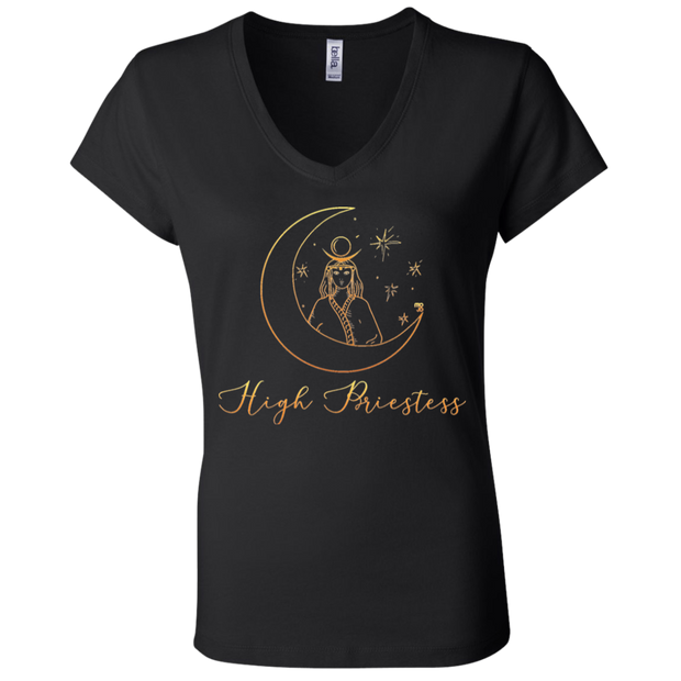 High Priestess Ladies' Tarot V-Neck T-Shirt