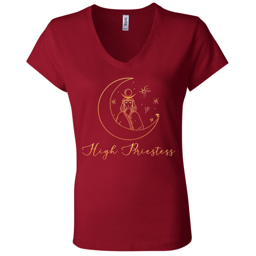 High Priestess Ladies' Tarot V-Neck T-Shirt