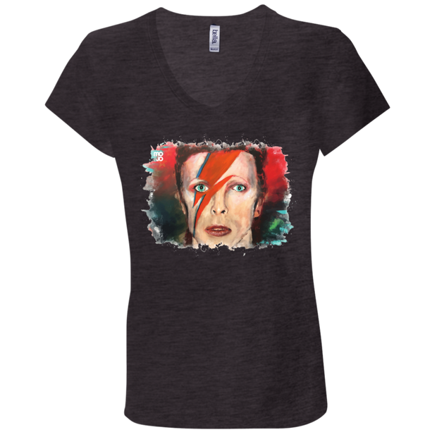 David Bowie Ladies' Jersey V-Neck T-Shirt