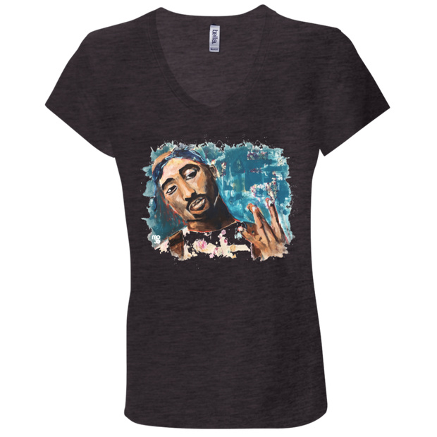Tupac Ladies' Astrology V-Neck T-Shirt