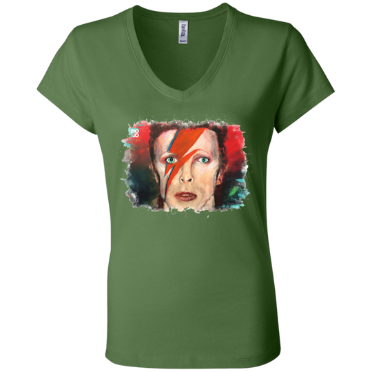 David Bowie Ladies' Jersey V-Neck T-Shirt
