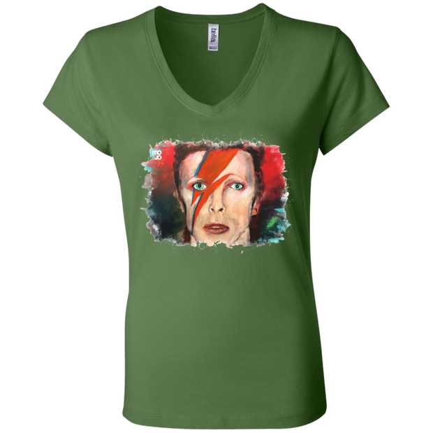 David Bowie Ladies' Jersey V-Neck T-Shirt