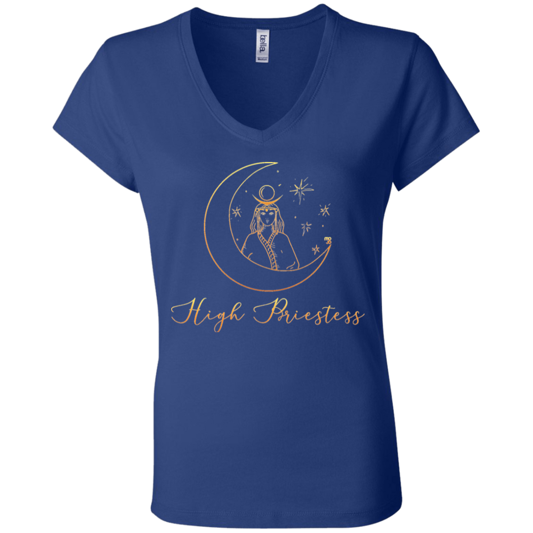 High Priestess Ladies' Tarot V-Neck T-Shirt