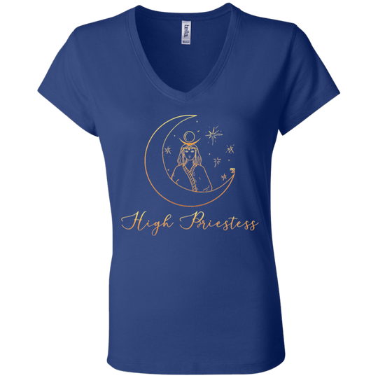 High Priestess Ladies' Tarot V-Neck T-Shirt