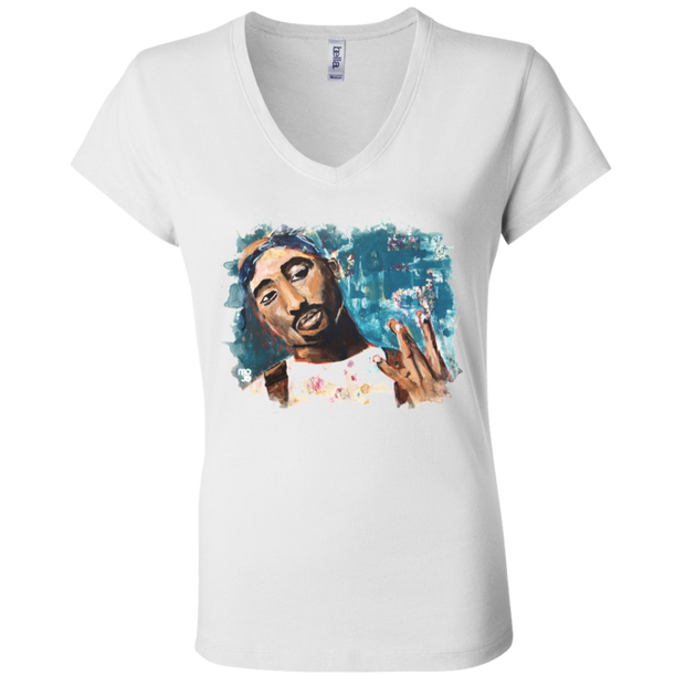 Tupac Ladies' Astrology V-Neck T-Shirt