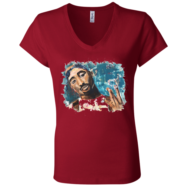 Tupac Ladies' Astrology V-Neck T-Shirt