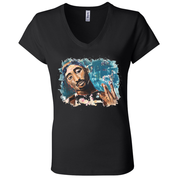 Tupac Ladies' Astrology V-Neck T-Shirt
