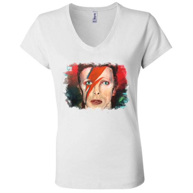 David Bowie Ladies' Jersey V-Neck T-Shirt