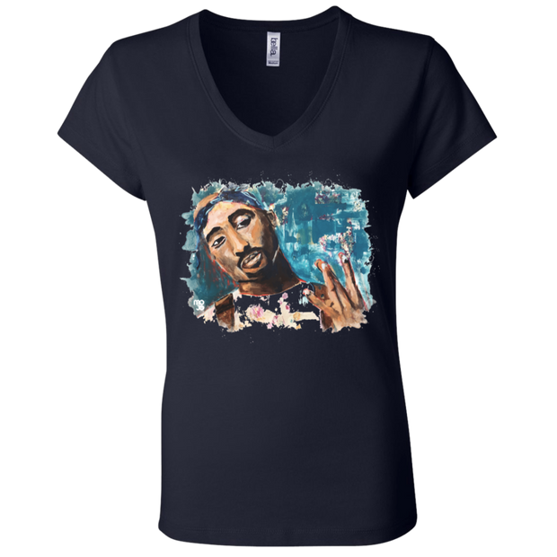 Tupac Ladies' Astrology V-Neck T-Shirt