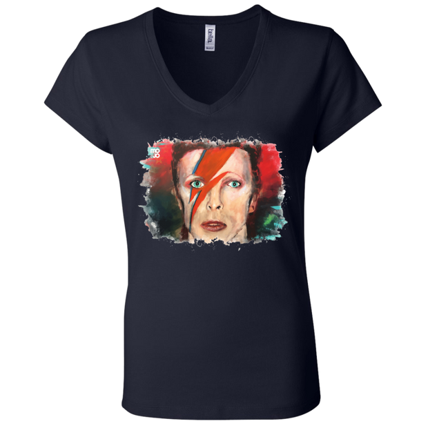 David Bowie Ladies' Jersey V-Neck T-Shirt
