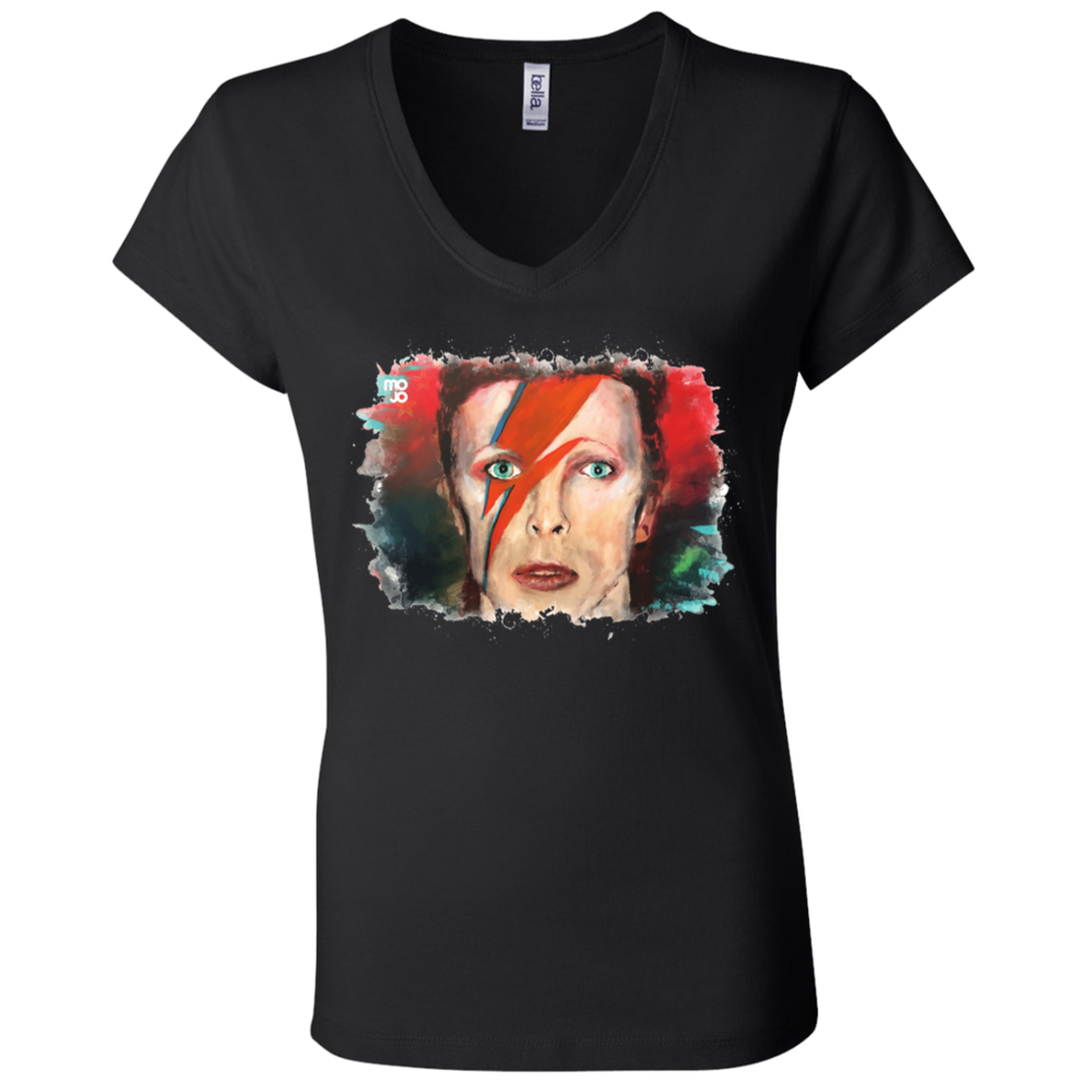 David Bowie Ladies' Jersey V-Neck T-Shirt