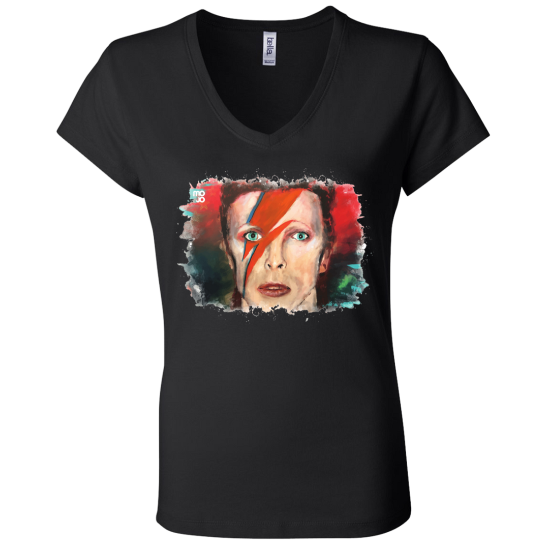 David Bowie Ladies' Jersey V-Neck T-Shirt