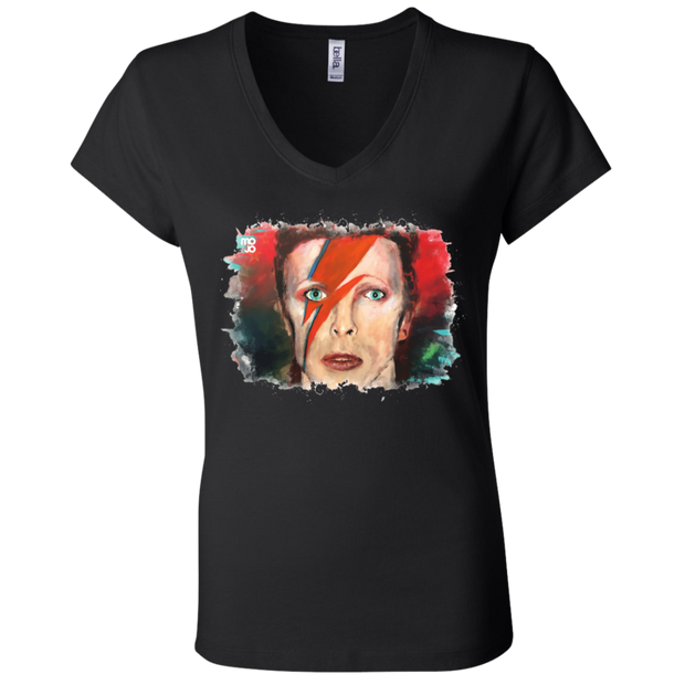 David Bowie Ladies' Jersey V-Neck T-Shirt