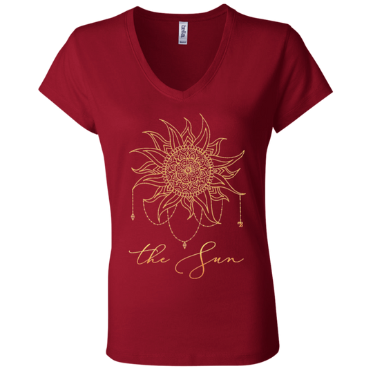 The Sun Ladies' Tarot V-Neck T-Shirt