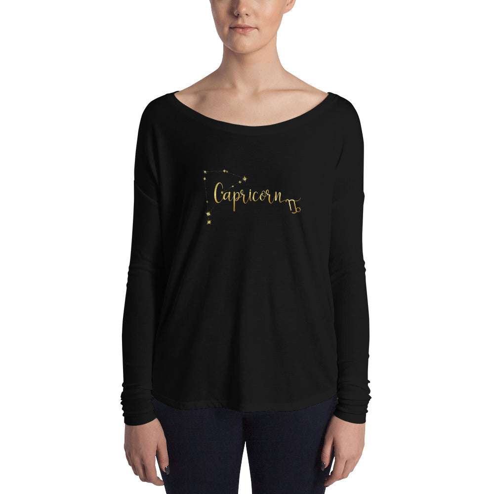 Capricorn Women's Flowy Astrology Long Sleeve Tee