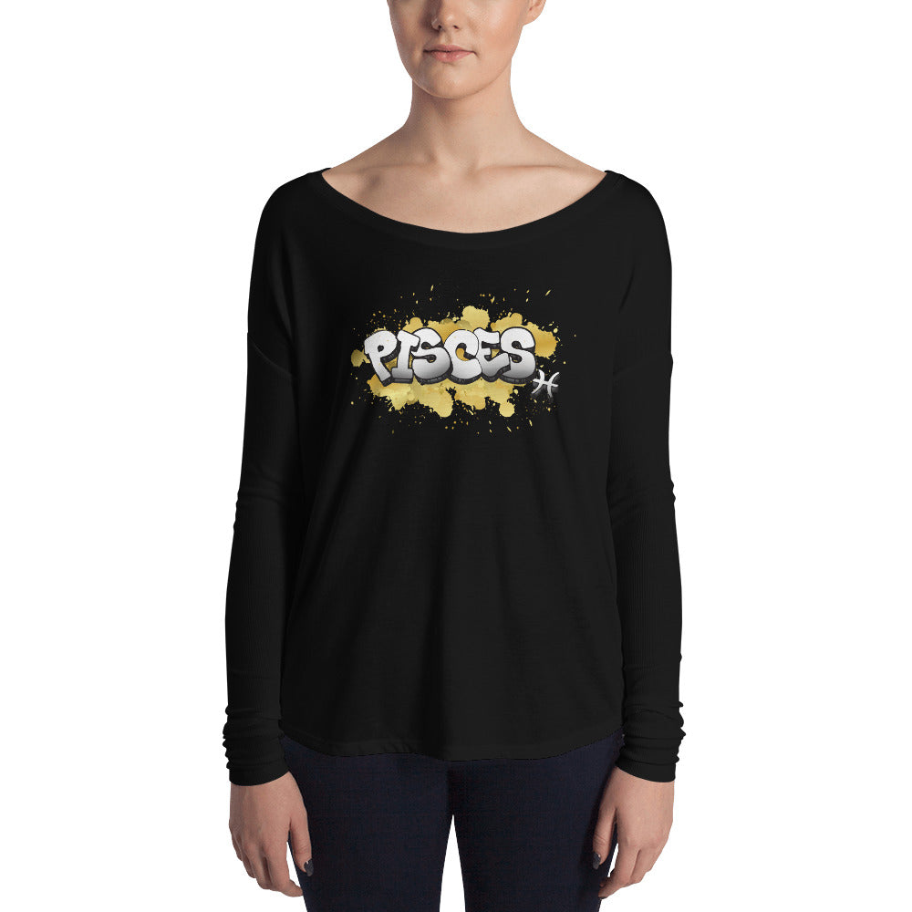 Pisces Women's Flowy Astrology Long Sleeve Tee