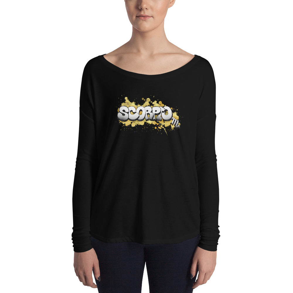 Scorpio Women's Flowy Astrology Long Sleeve Tee