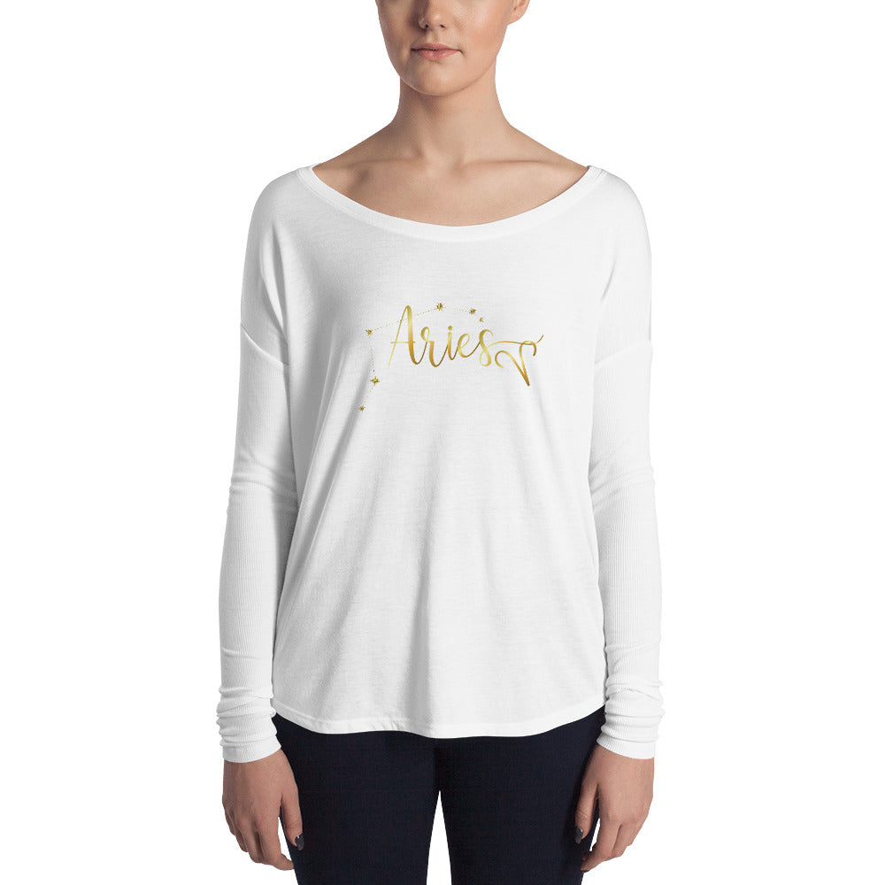 Aries Women's Flowy Astrology Long Sleeve Tee