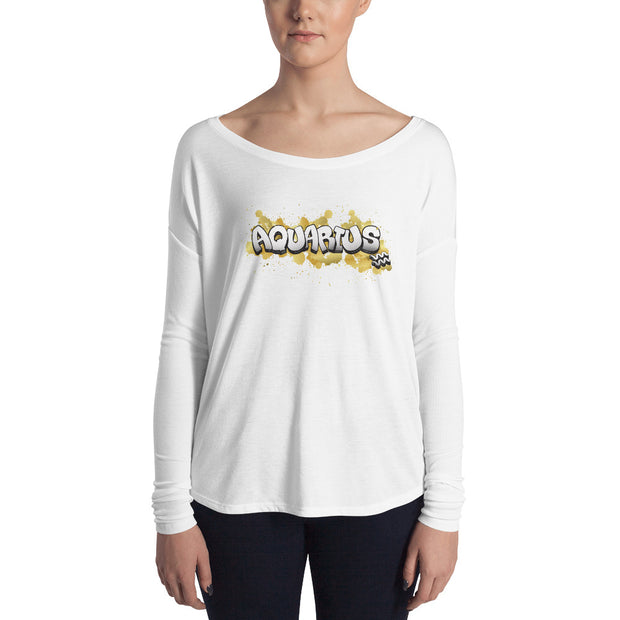Aquarius Women's Flowy Astrology Long Sleeve Tee