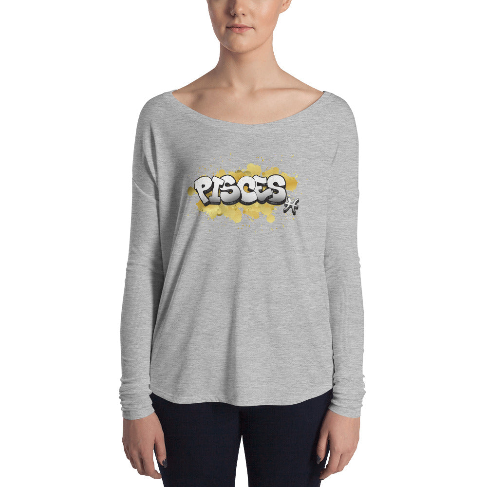 Pisces Women's Flowy Astrology Long Sleeve Tee