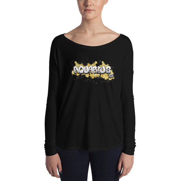Aquarius Women's Flowy Astrology Long Sleeve Tee